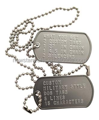 China World Army Style Cool Blank Men's Dog Tag Pendant Necklace for sale