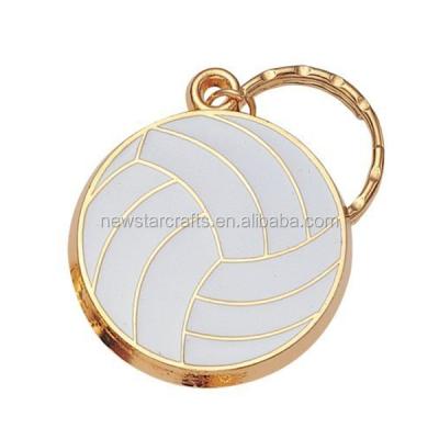 China Custom Designer Volleyball Metal Minions Enamel Promotion Gift Gold Key Chain for sale