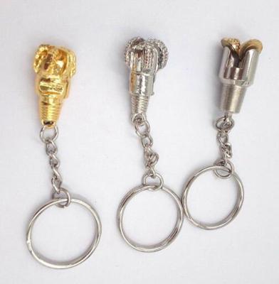 China High Quality Metal Plating Gold Metal Silver Copper Drill Formed Key Chain In China for sale