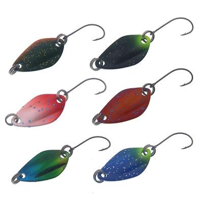 China 1.3g 2.2g Colorful Iron Glitter Hooks Artificial Hard Groundbaits Tackle Fishing Accessories Metal Spoon Fishing Lure for sale