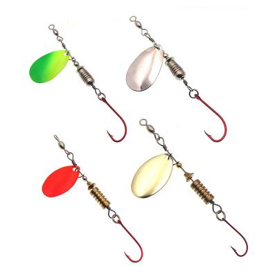 China 5g 7g 4 Pcs Metal Spinnerbait Lures With Red Single Hooks Baiting Lure Trout Fishing Lure Kit 7g for sale