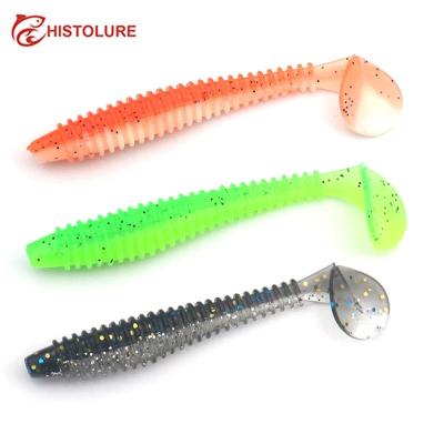 China NEW Fishing T-tail Wrom 55mm Silicone Lures 75mm Attractant Bass Artificial Soft Bait for sale