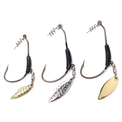 China 2Pcs/bag Jig Head Fishinghook 3g 4g High Carbon Steel Spinning Crank Hook With Spoon Hook Sequins Metal Fishhook Jig Lure for sale