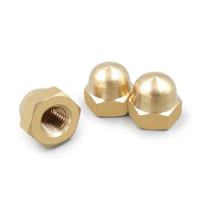 China Custom Made High Quality Brass Copper Cap Nuts Health Care Factory Straight External Hex Hex Nut Cover for sale