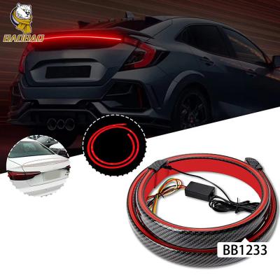 China Carbon Fiber LED Tail Light Strip Red 1000LM For Car For Motorcycle for sale