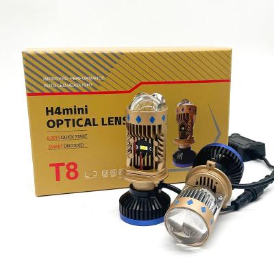 China 200w T8 H4 Mini LED Projector Headlight Dual Lens Headlamp For Car for sale