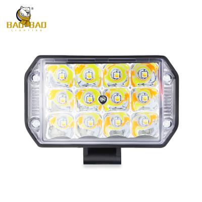 China 12 Beam 4 Inch White Yellow Flash LED Light For Motorcycle Accessories for sale