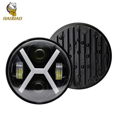 China Harley 5.75 Inch White Yellow Circle Available LED Bike Fancy Headlight for sale