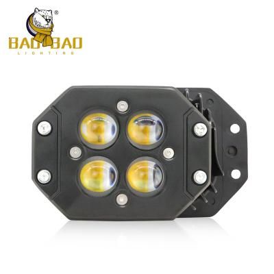 China Square White Yellow 4 Beam Aluminum Universal LED Motorcycle Spot Lights for sale