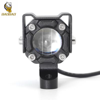 China Black Design White Yellow Beam Motorcycle Front Spotlight LED Driving Light for sale