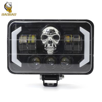 China Skull 5 Inch Aluminum 80V Muti Color Universal Motorcycle LED Fog Light for sale