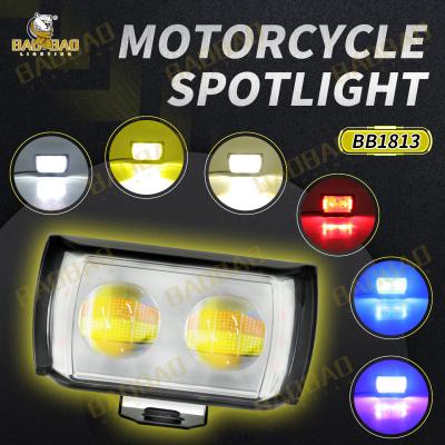 China Full Aluminum White Yellow Dual Color 2 LED Motorcycle MINI Driving Light for sale