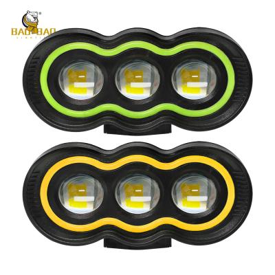 China Plastic Green Yellow 3 LED Motorcycle Headlight LED Accessory Lights Motorcycle for sale