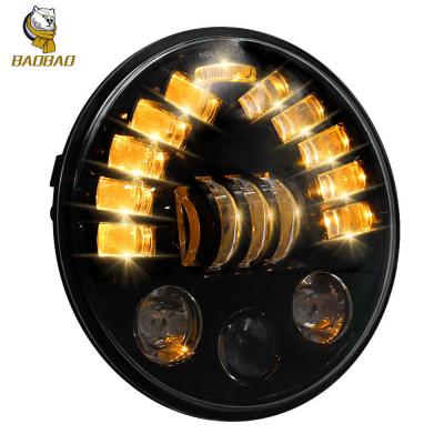 China Aluminum 5.75 Inch High Beam Low Beam White Yellow Modified LED Headlight for sale