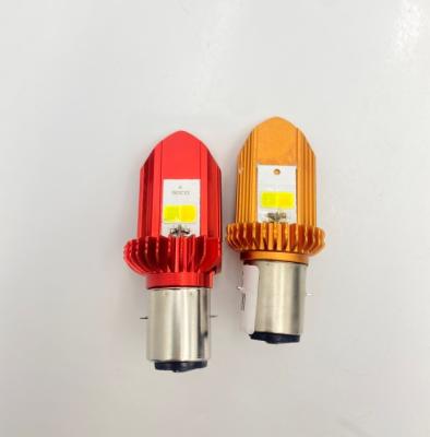 China H4 Metal White Yellow Dual Color 2 Face With Coil Motorcycle LED Light Bulb for sale