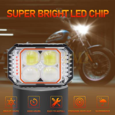 China 80V 4 Beads White Yellow Flashing Multi Color Metal Motorcycle LED Light for sale