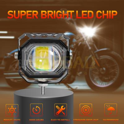 China Metal 80V Dual Color Blue Red Flashing CG Modified Motorcycle LED Headlight for sale