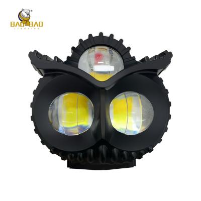 China Ojos de diablo de plástico forma de búho 80V blanco amarillo doble color faro de motocicleta bombilla en venta