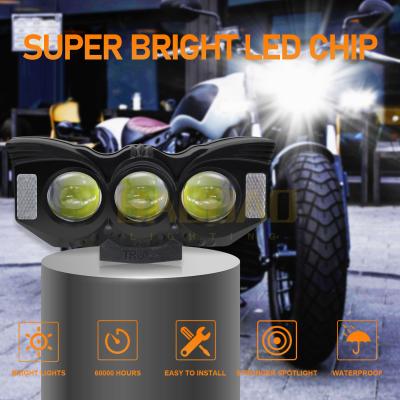 China Plastic Project Light White Yellow Dual Color Motorcycle Fog Light for sale