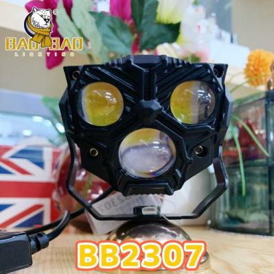 China 3 LED ojos del diablo rojo blanco amarillo metal intermitente luz de niebla de la motocicleta en venta