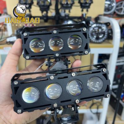 China 40 Watts 50 Watts Full Metal Red Devil Eyes White Yellow Dual Color Motorcycle LED Fog Light for sale