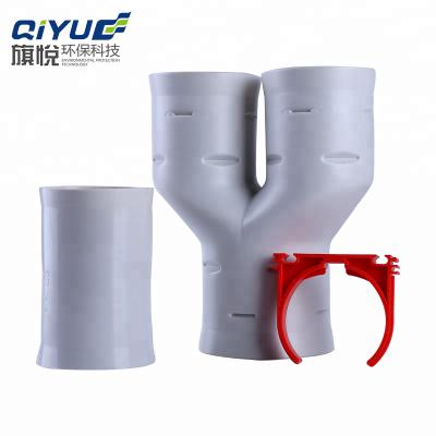 China Air Conditioning Ventilation System Latest HVCA Pipe System Pipe Parts Plastic Fittings Y Tee Uneven Tee for sale