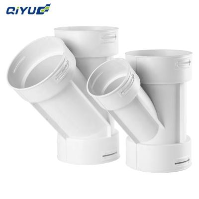 China Long Lifespan High Quality HVAC System Parts Air Duct ABS 45 Degree Pipe Fitting Side Part Tee for sale