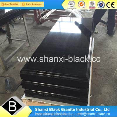 China EUROPEAN Shanxi Black Granite Monuments Headstone Memorial Kerbstone For Azerbaijan Country Style for sale