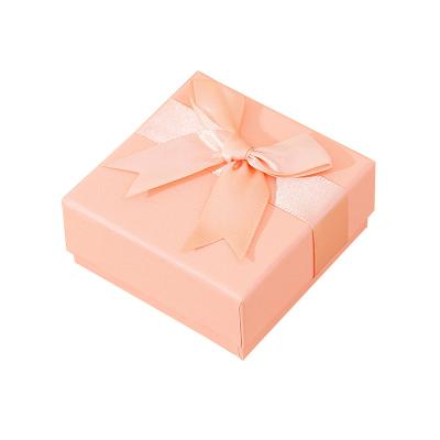 China Recyclable Custom Logo Jewelry Paper Packaging Gift Box Little Girls Ring Jewelry Color Cheap Packaging Storage Box With Ribbon for sale