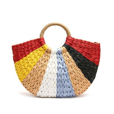 China 2022 Fashoion Wholesale Custom Made Tote Straw Beach Bag Women Summer Tote Beach Bag for sale