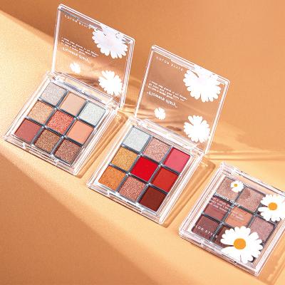 China Waterproof makeup 9 color earth color eyeshadow palette cheap long lasting waterproof acrylic eyeshadow cosmetic eyeshadow palette eye for sale