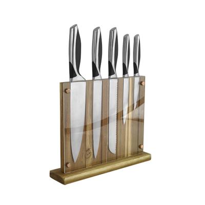 China Disposable Professional ABS Handle Forged Knife Set With Wooden Block For Kitchen Use for sale