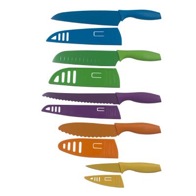 China Minimalist Non-Stick Coating Knife with Blades Protector OEM Colorful Food Touch Safe Coating for sale