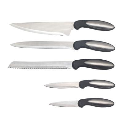 China Disposable Matt Finished Stainless Steel Kitchen Knife Set With S/S And Plastic Handle for sale