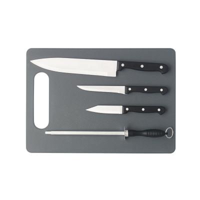 China Disposable promotional knife set with cutting board included knife sharpener and cutting board for sale