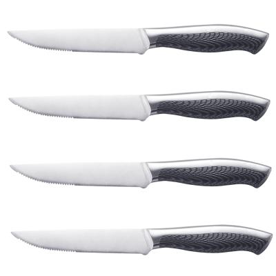 China Viable Good Quality Steak Knives With Forged ABS Decal Printing Handle Steak Knife Set for sale