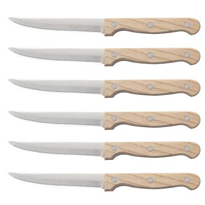 China Full-Tang Viable High Quality Steak Knives With Wooden Handle Steak Knife Set for sale