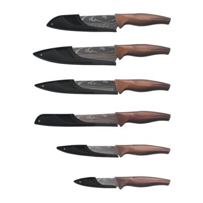 China Good quality sustainable kitchen knife set with blade pp cover knives set kitchen knives for sale