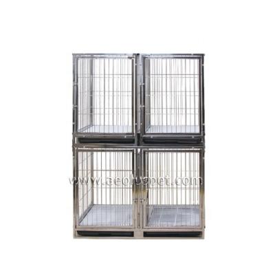 China KA-503SS Stainless Steel Dog Houses Large Sustainable Foldable Dog Crate for sale