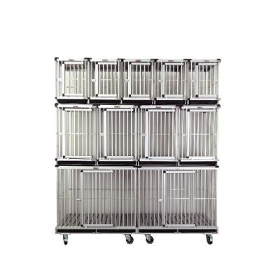 China KA-507 Sustainable Aluminum Collapsible Dog Cage Bank Modular Cages With Waste Tray for sale