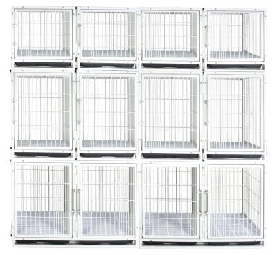 China KA-503 Double Standable Platform Folding Powder Coated Modular Dog Transport Cage Pet Cage Bank for sale