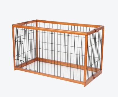 China Sustainable EPW - M Rubber Wood Collapsible Galvanized Portable Metal Dog Box Cage Kennel for sale