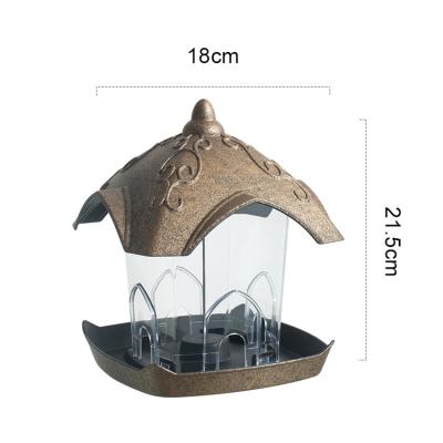 China Wholesale Non-automatic Polyresin Baby Bird Hand Feeder For Bird Feeder Outdoor Glass Square Shaped Bird Feeder for sale