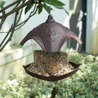 China Wholesale Non-automatic Automatic Garden Bird Feeder Squirrel Proof Automatic Bird Outdoor Clear Plastic Hanging for sale