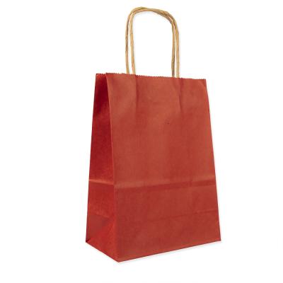 China Recycled Materials Recyclable Kraft Paper Bag With Twisted Handle Reusable Shopping Paper Bags Logo Printed for sale