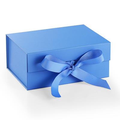 China Recyclable Luxury Custom Hair Extension Packaging Cardboard Flat Folding Paper Gift Box With Ribbon for sale