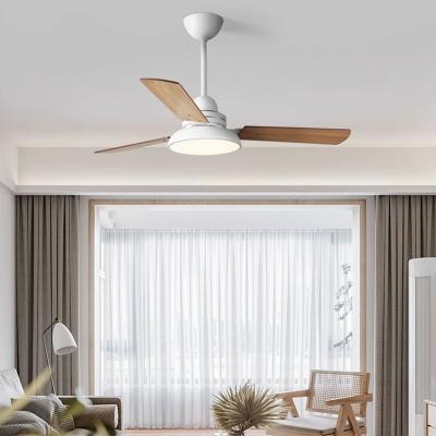 China Modern Stylish European Simple Solid Wood 3 Blade Ceiling Fan With Remote Control for sale