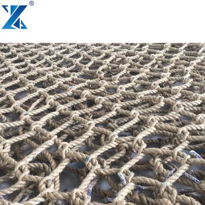 China Eco-friendly 15*15 20mm 3 strand natural fiber sisal rope netting for sale