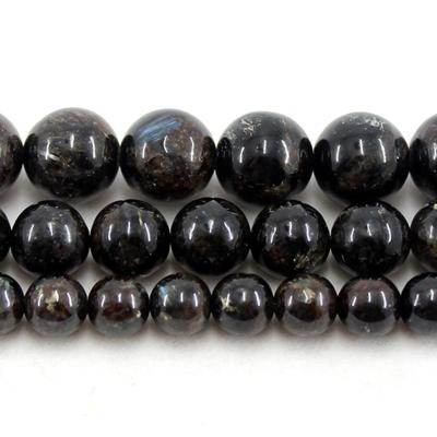 China Jewelry Necklace Bracelet Earring Making TangYi Natural Astrophyllite 6 8 10MM Polish Smooth Round Loose Stone Beads For Jewelry Making Bracelets Necklace Earrings for sale