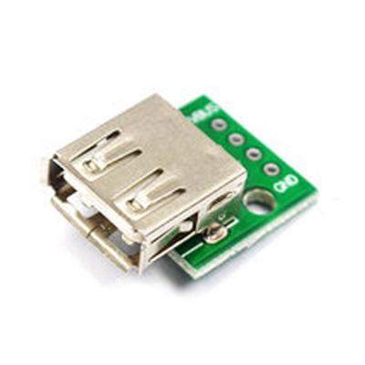 China Standard Female USB2.0 Plugs TO DIP Modules Adapters 4P Pin 2.54 Built-in USB2.0 Female Plugs TO DIP Modules for sale